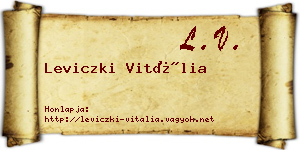 Leviczki Vitália névjegykártya